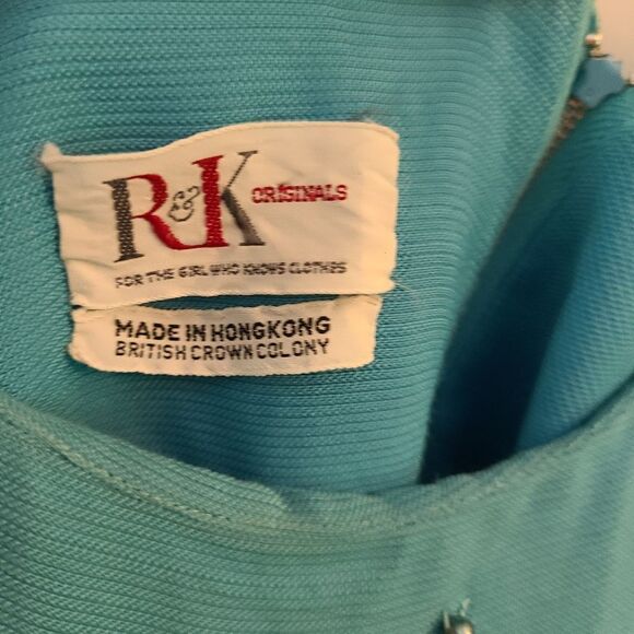 Vintage Teal R&K Originals Beaded Sheath Dress - Picture 11 of 11